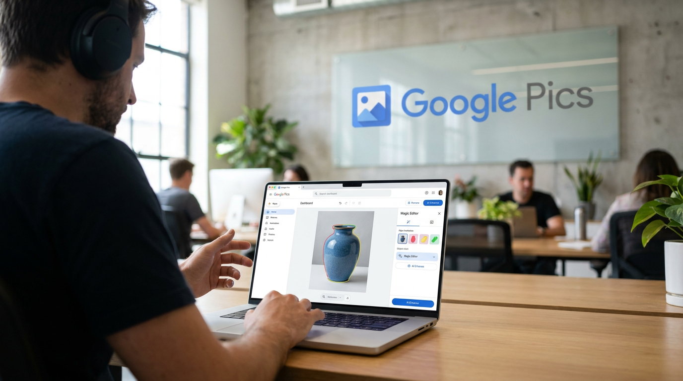 Google'dan Canva'ya Doğrudan Rakip: Yapay Zeka Destekli Görsel Tasarım Aracı "Google Pics" Kullanıma Sunuldu